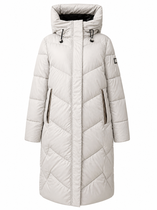 Nude Hooded Longline Puffer Coat
