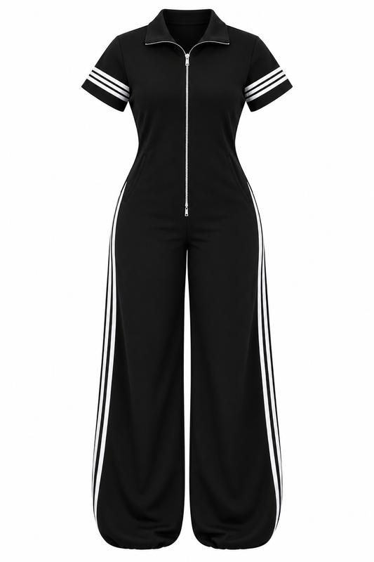 Black Sporty Jumpsuit