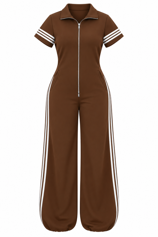 Chocolate Sporty Jumpsuit