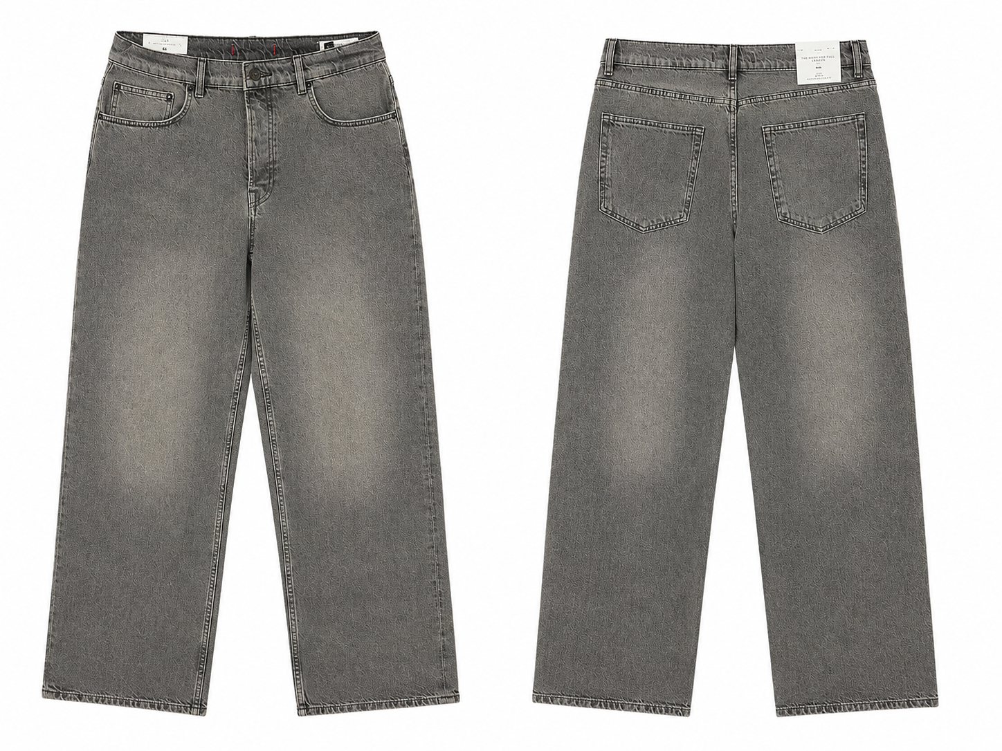 Washed Grey Wide Leg Jeans
