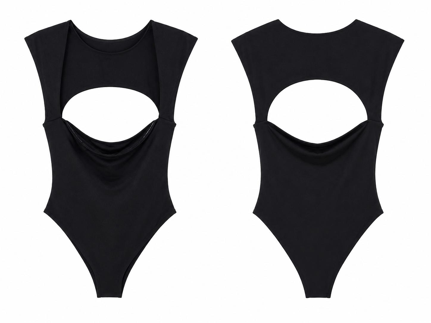 Black Cut-Out Bodysuit