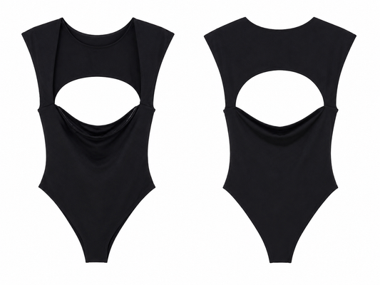 Black Cut-Out Bodysuit