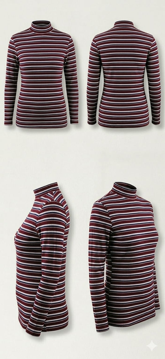 Stripped Turtle Neck