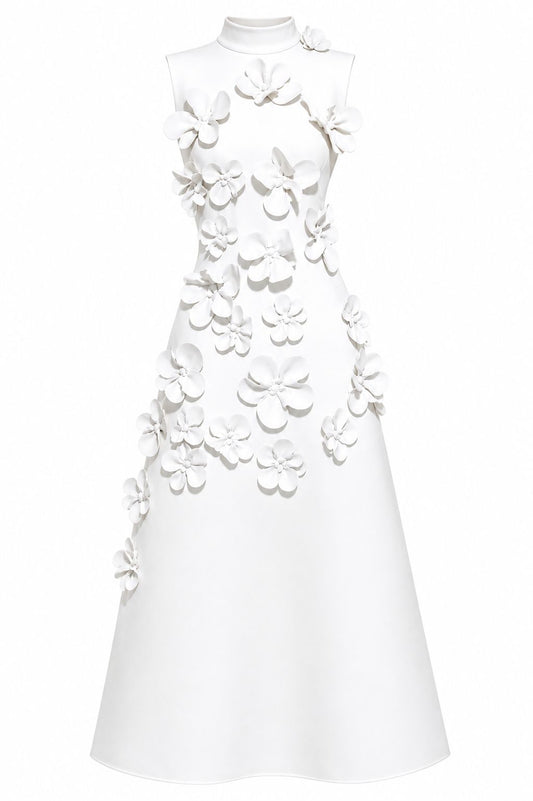 White Long bloom dress