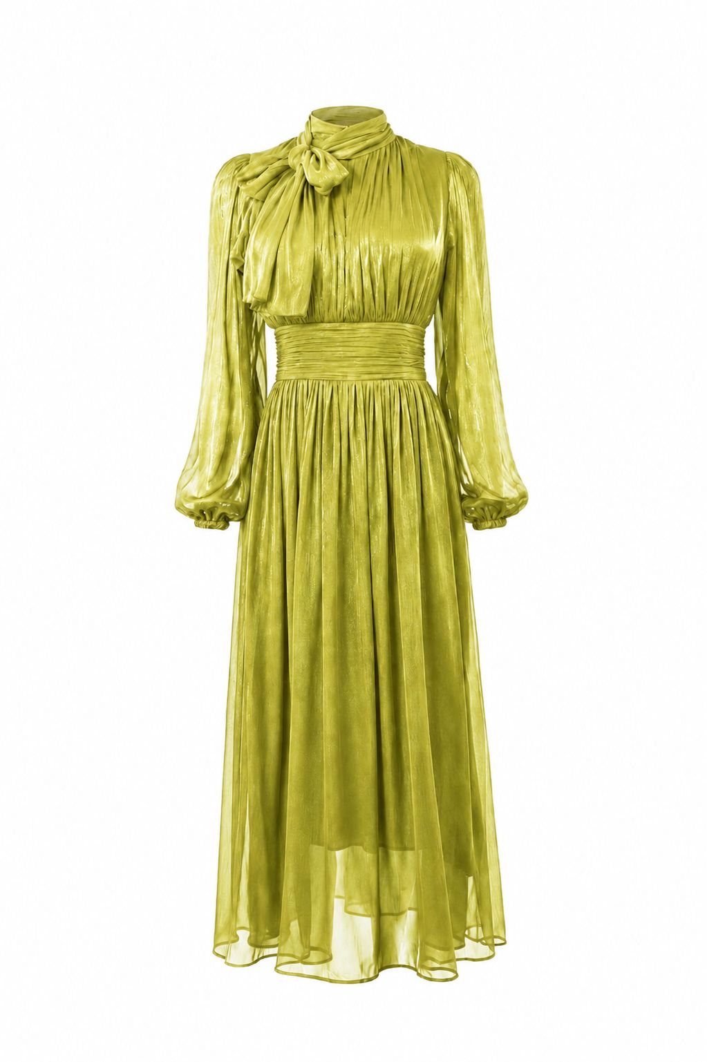 Green classic chiffon dress