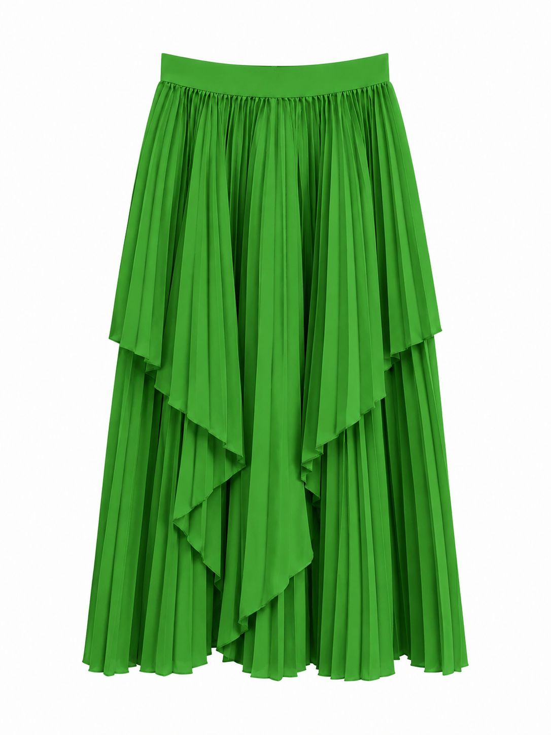 Green cascade skirt